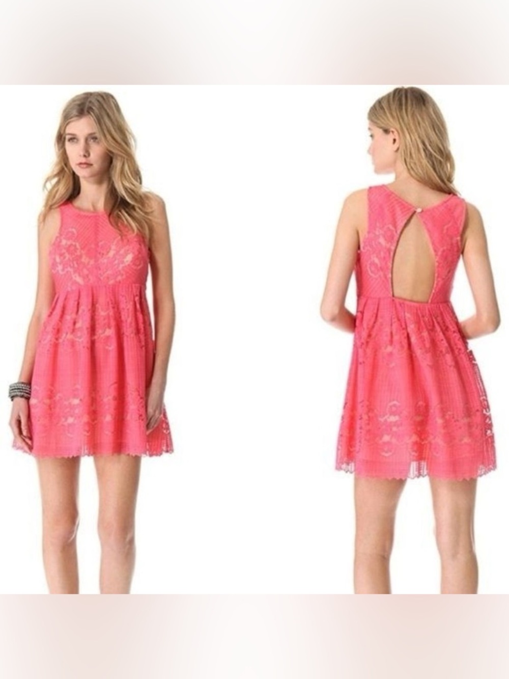 FREE PEOPLE Lace Rocco Mini Dress